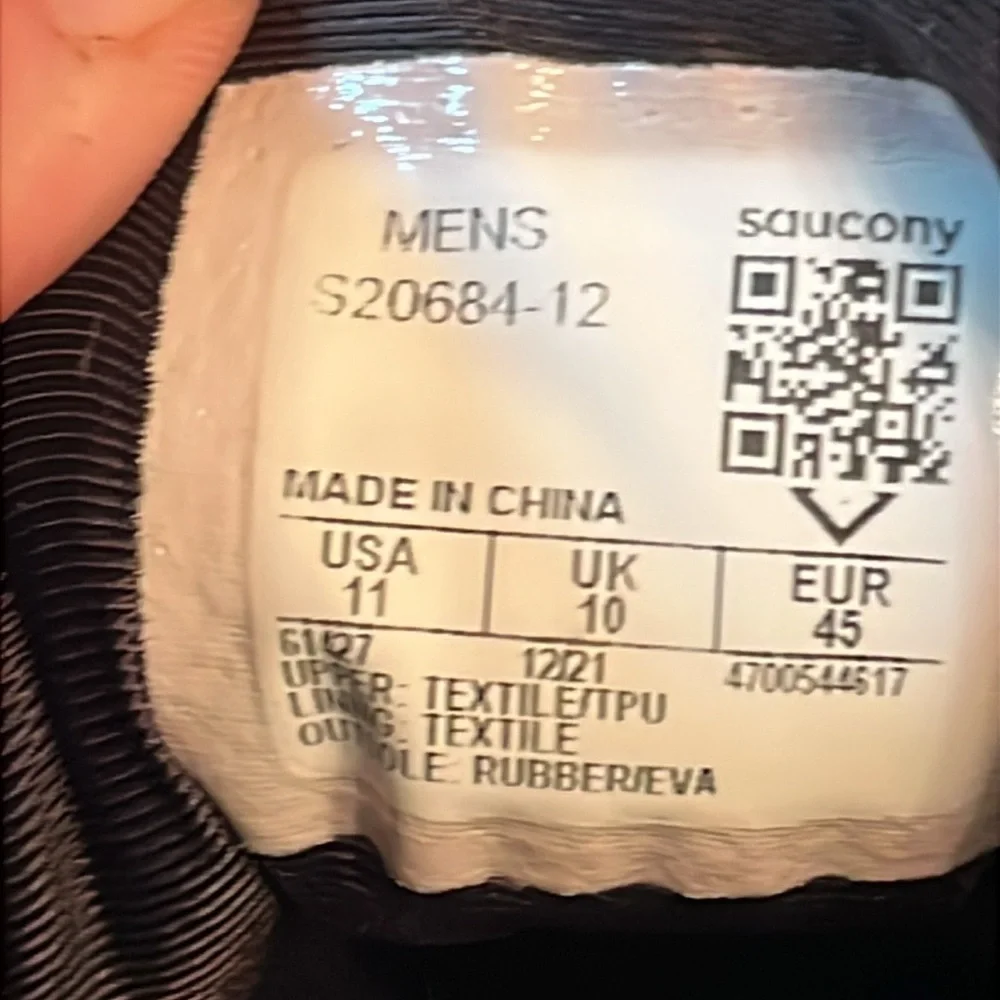 Saucony Black and White S20684 PWRRUN Athletic Shoes for Performance Size 11